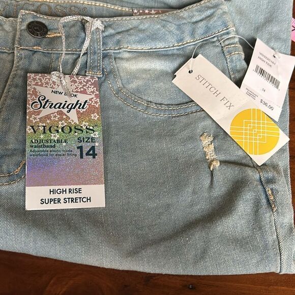 Vigoss Girls Blue, Skinny Jeans Size 14 Adjustable Waistband Stitch Fix NWT - Picture 7 of 16